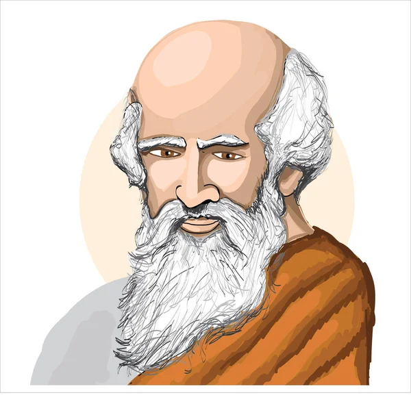 Archimedes Vector Illustration Hand Drawn — Stok Vektör