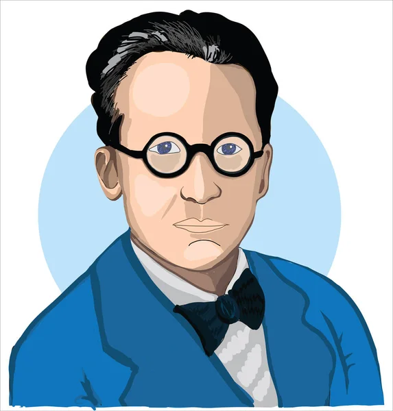 Erwin Schrodinger Retrato Esboço Vetorial — Vetor de Stock