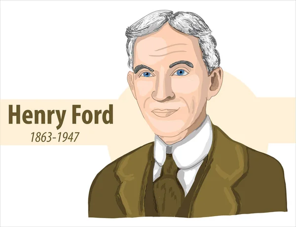 Henry Ford Ilustración Vector Dibujos Animados — Archivo Imágenes Vectoriales