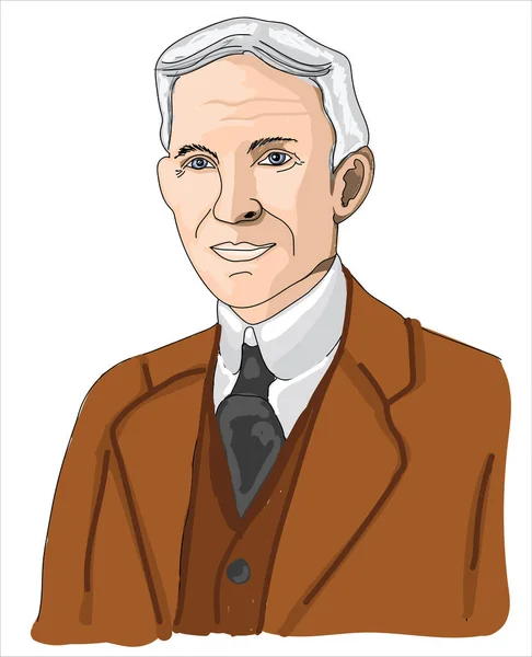 Ilustração Vetor Desenhos Animados Henry Ford —  Vetores de Stock