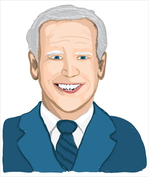 Joe Biden Cartoon Vector Illustration — ストックベクタ