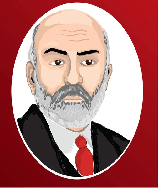 아크프 Mehmet Akif Ersoy 1873 1936 터키의 국회의원이다 일러스트 — 스톡 벡터