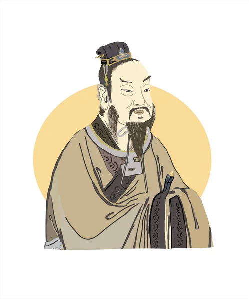 Mencius Mengzi Chinese Confucian Philosopher Vector —  Vetores de Stock