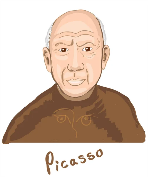 Picasso Line Art Portait Hand Drawing — Stockvector