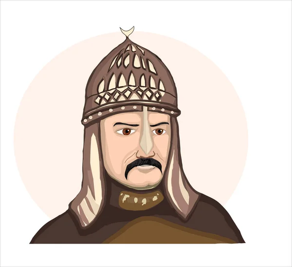 Alparslan Sultán Selcuklu Conquistador Anatolia — Vector de stock