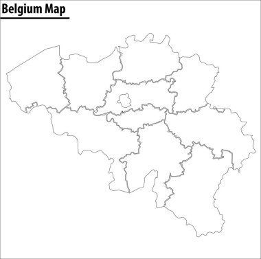 belgium map illustration vector detailed belgium map with states