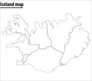 Iceland map illustration vector detailed Iceland map with states