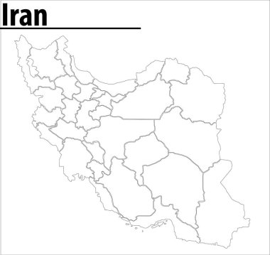 Iran map illustration vector detailed iran map with regions.