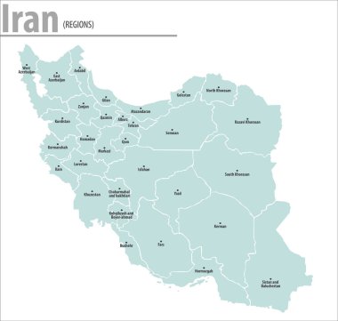 Iran map illustration vector detailed iran map with regions names