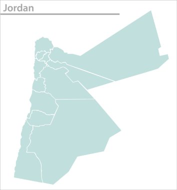 Jordan map illustration vector detailed Jordan map with states