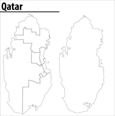 Qatar map illustration vector detailed Qatar map with all states