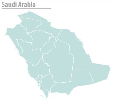 saudi arabia map illustration vector detailed saudi arabia map with regions.