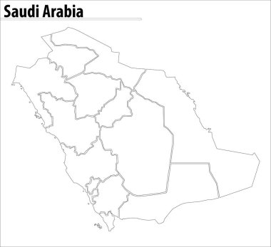 saudi arabia map illustration vector detailed saudi arabia map with regions.