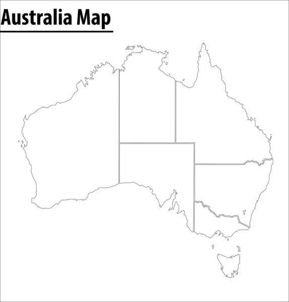 Australia Map Illustration Vector Detailed Australia Map States — Stockvektor