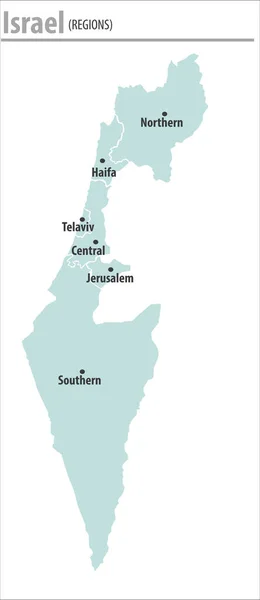Israel Map Illustration Vector Detailed Israel Map Regions Names — 스톡 벡터
