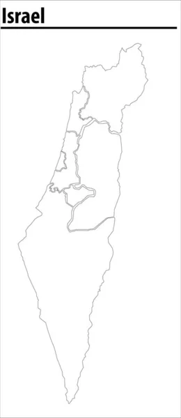 Israel Map Illustration Vector Detailed Israel Map Regions — 스톡 벡터