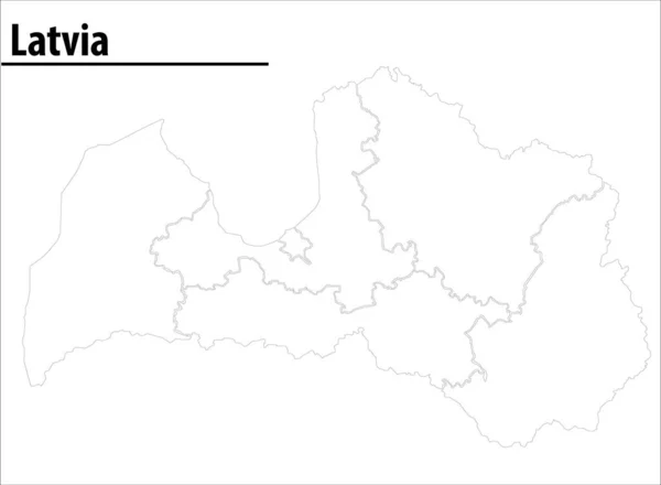 Latvia Map Illustration Vector Detailed Latvia Map All States — Stok Vektör