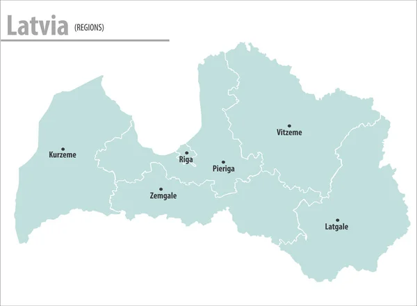 Latvia Map Illustration Vector Detailed Latvia Map All State Names — Stok Vektör