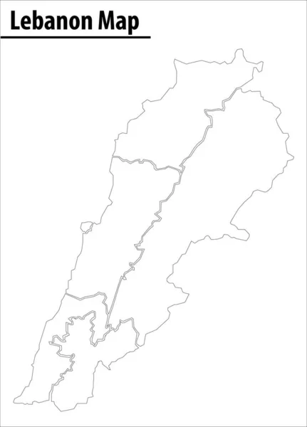 Lebanon Map Illustration Vector Detailed Lebanon Map Regions — Stockvektor