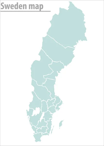 Sweden Map Illustration Vector Detailed Sweden Map States — Stockvektor