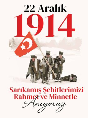 Sarikamis 'in 22 Aralık anma töreni. (Tercüme: saygı ve anma.)