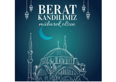 Berat kandilimiz mubarek olsun Barat festival vektörü