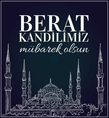 Berat kandilimiz mubarek olsun Barat festival vektörü