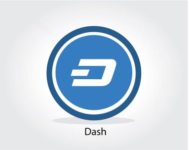 Dash coin logo crypto currency vector illustration
