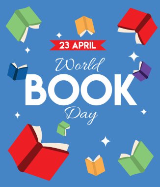 world book day 23 april vector