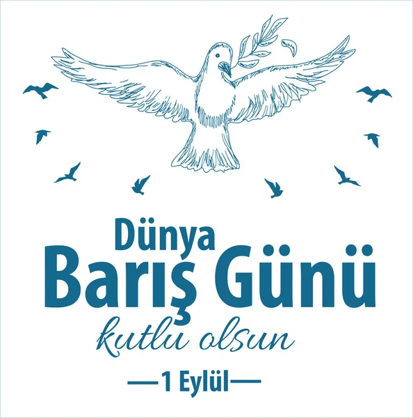 September World Peace Day Turkish Eylul Dunya Baris Gunu — Stockvektor