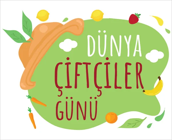 World Farmer Day Turkish Dunya Ciftciler Gunu — Image vectorielle