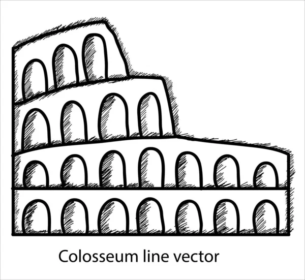 Colosseum Line Vector Illustration Line Dra — Wektor stockowy