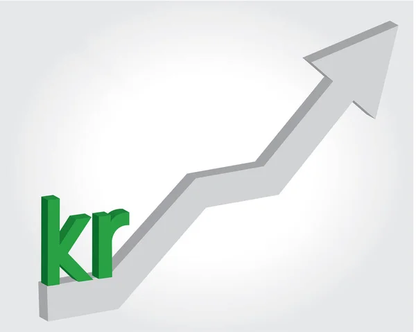 Sweden Money Currency Appreciation Green Sweden Krona Icon Grey Increasing — Stockový vektor