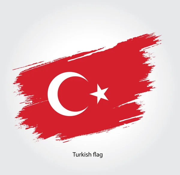Turkey Flag Watercolor Brush — Stockvektor
