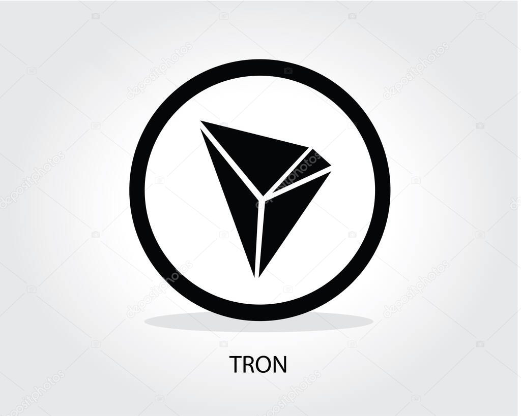 Tron coin logo cryptocurrency vector illustration