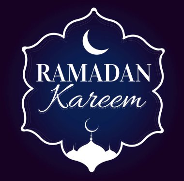 Ramadan Kareem design. mosque line vector