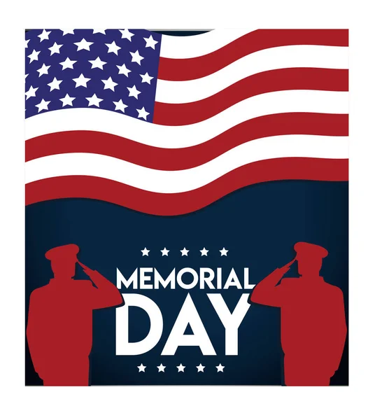 Memorial Day National American Holiday Illustration Vector Memorial Day — Vector de stock