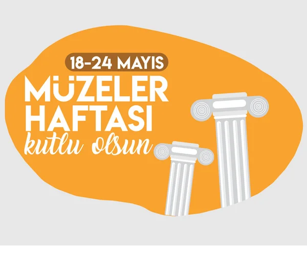 May Museums Week Turkish Mayis Muzeler Haftasi — Vettoriale Stock