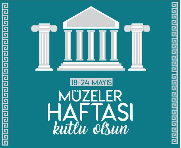 May Museums Week Turkish Mayis Muzeler Haftasi — Vettoriale Stock