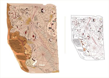 Piri Reis haritacı bir harita çizim