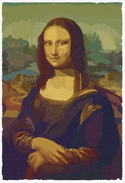 Mona Lisa Jaconde Leonardo Vinci Vetor Efeito Digital —  Vetores de Stock