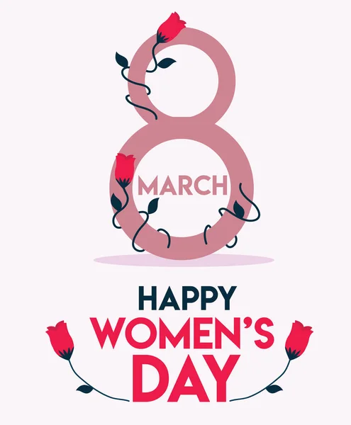 Mart Uluslararası Kadınlar Gününüz Kutlu Olsun — Stok Vektör