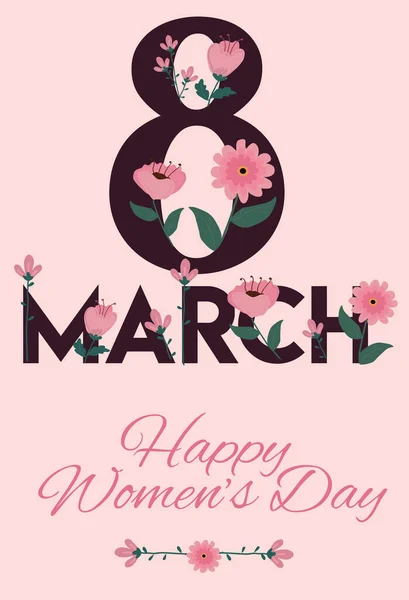 Feliz Dia Março Dia Internacional Mulher —  Vetores de Stock