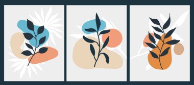 Yaprak ve çiçek desenli tasarım Vektör illüstrasyonu modern tasarım.