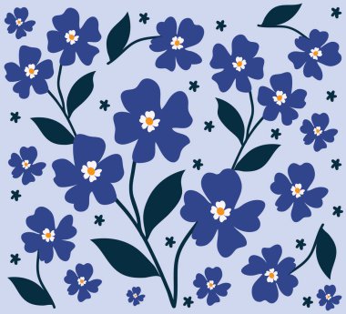 Yaprak ve çiçek desenli tasarım Vektör illüstrasyonu modern tasarım.