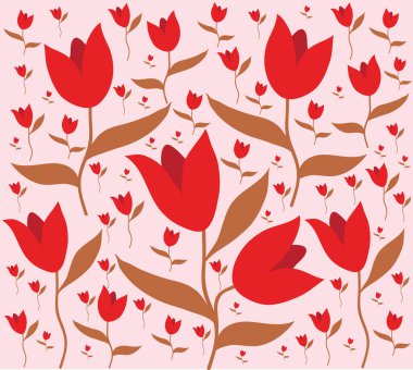 Yaprak ve çiçek desenli tasarım Vektör illüstrasyonu modern tasarım