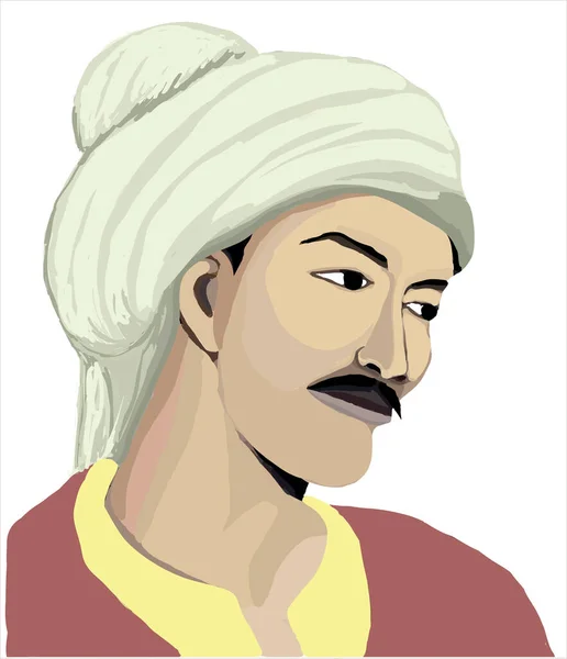 Karacaoglan 土耳其诗人和神秘主义者 他对土耳其文化产生了巨大的影响 — 图库矢量图片