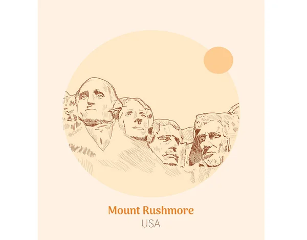 Rushmore Dağı Abd Çizimi Vektör Illüstrasyonu — Stok Vektör