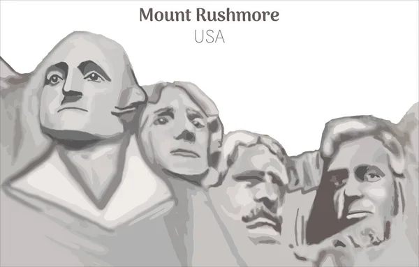 Mount Rushmore Usa Hand Drawing Vector Illustration — Stock Vector