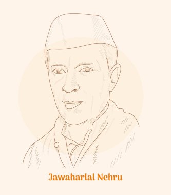 'Jawaharlal Nehrua' hand drawing vector illustration
